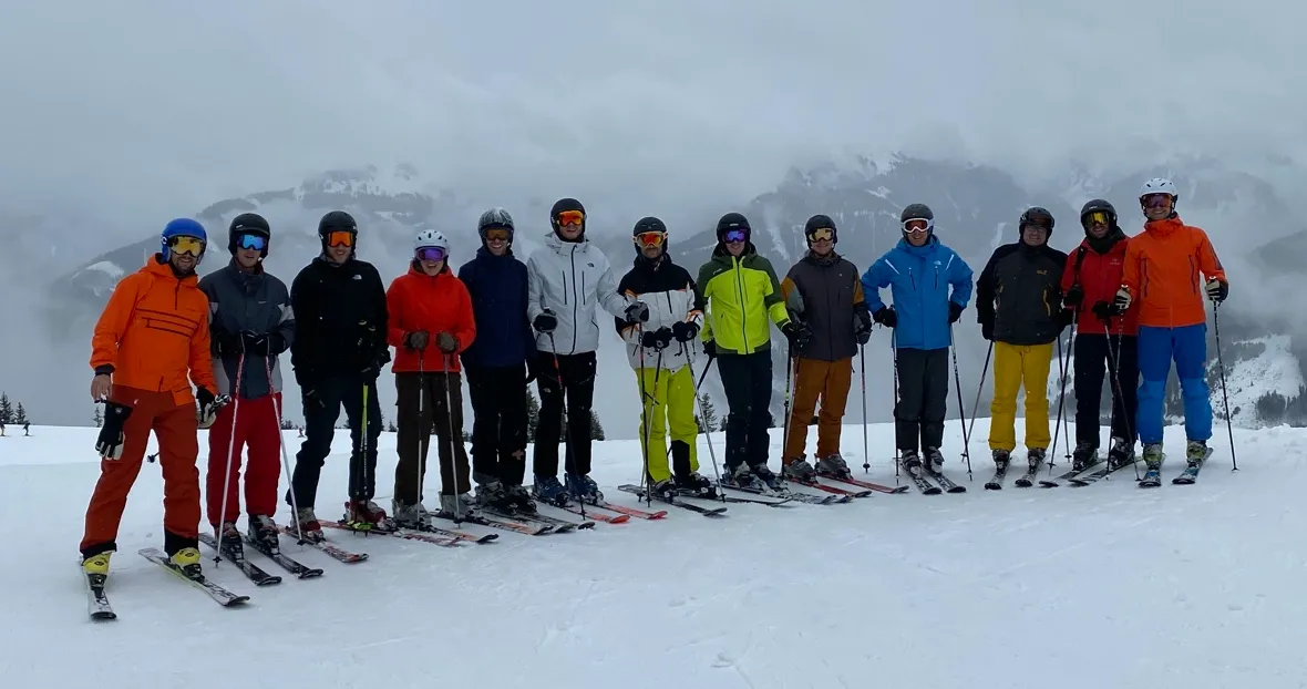 A couple of Alascians skiing